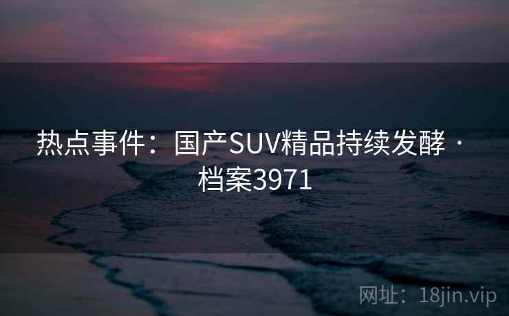 热点事件：国产SUV精品持续发酵 · 档案3971